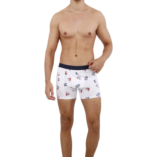 بوكسر رجالي قطن بنقشة سفينة