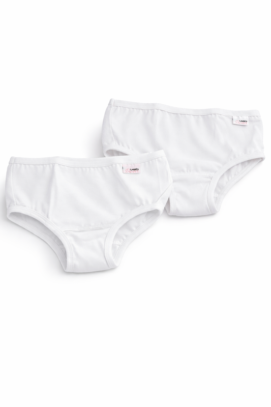 سليب بناتي قطن %100 لون ابيض