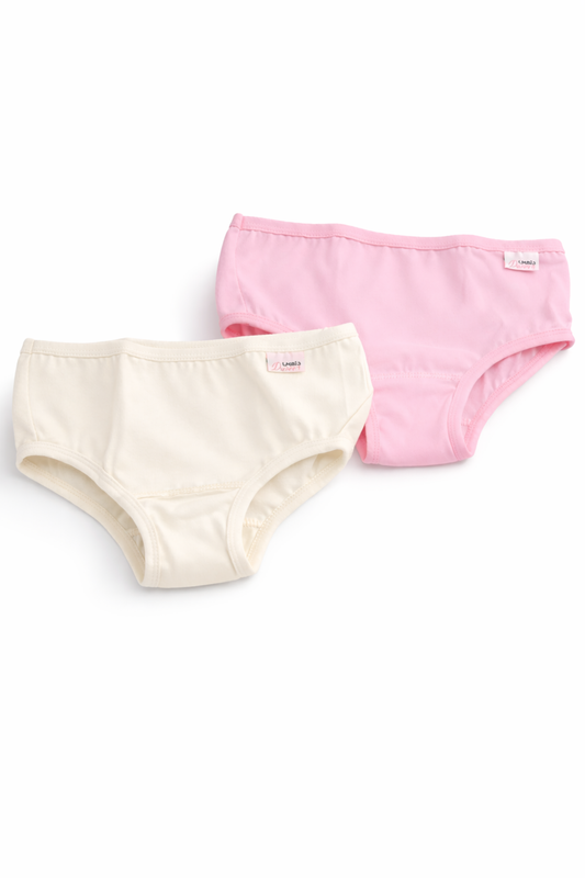 سليب بناتي قطن %100 وردي وكريمى